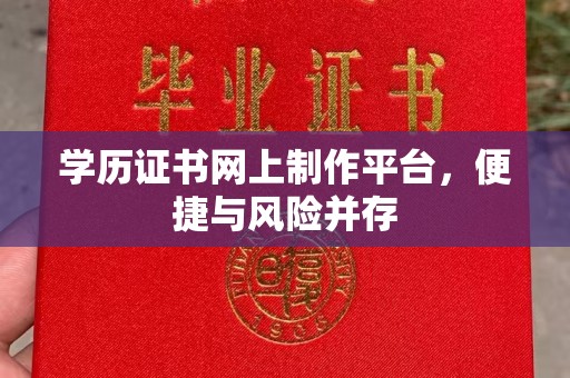 广南学历证书网上制作平台，便捷与风险并存