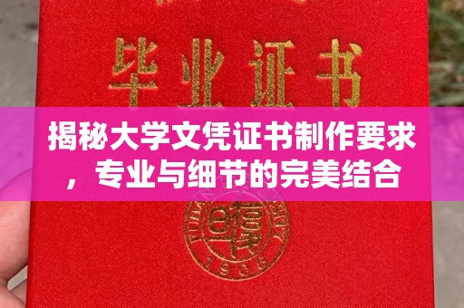 广南揭秘大学文凭证书制作要求，专业与细节的完美结合
