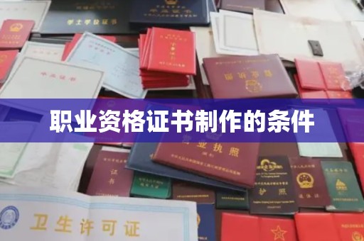 广南职业资格证书制作的条件